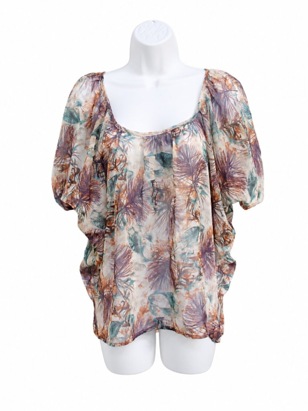 Wet Seal Sheer Y2K Botanical Blouse | Small